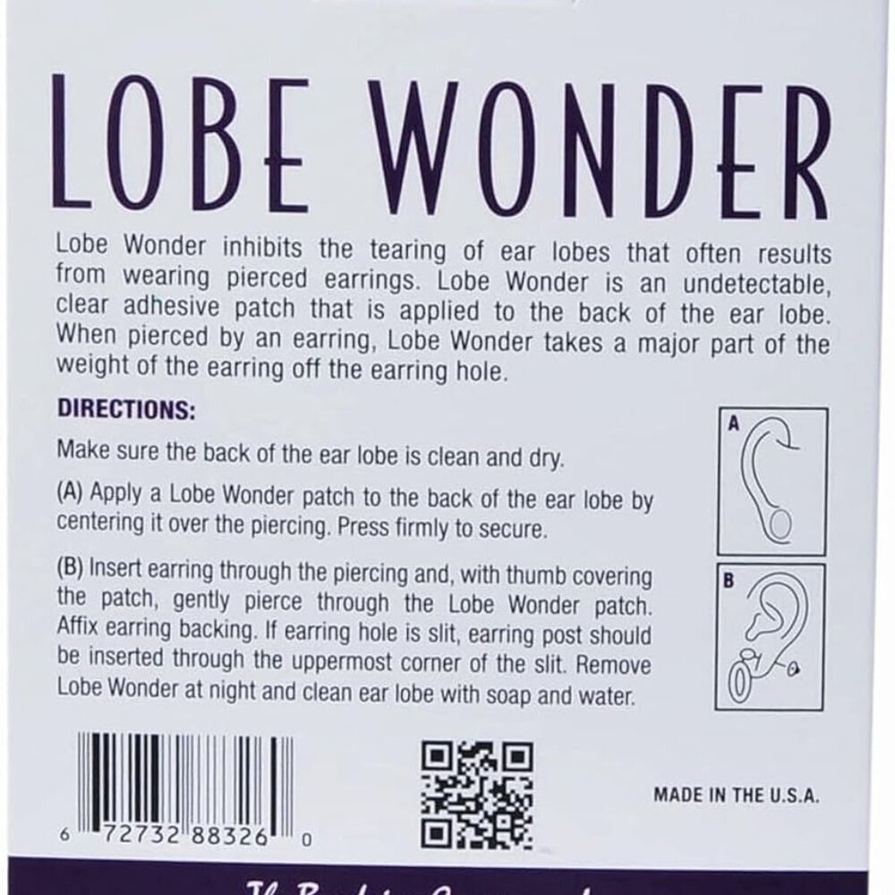 The ORIGINAL Ear Lobe Support Patch for Pierced Ears - Eliminates the Look of To - Picture 3 of 6